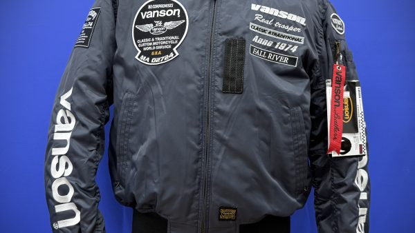 バイクワールド限定VANSON MA-1タイプ冬用ライデイングジャケット　　　　　防水・フルパッド装備